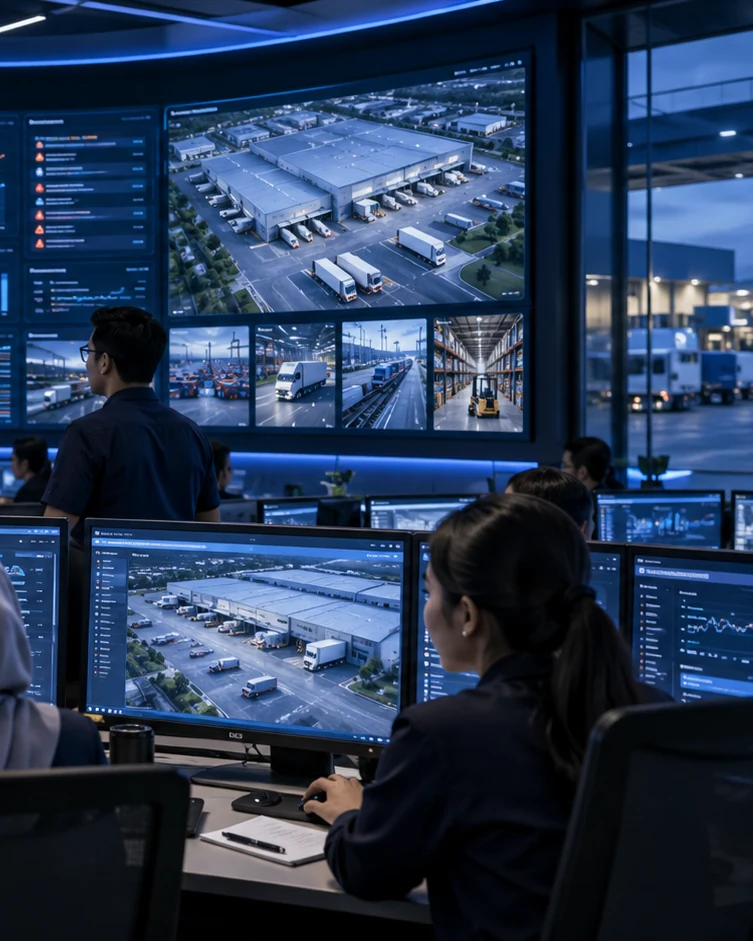 A freight planning team reviewing shipment work